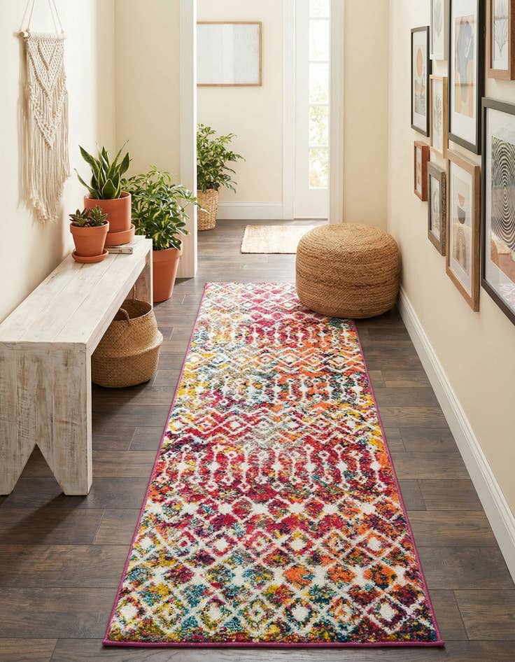 Detail image of  2' x 6' Moroccan Trellis Runner Rug