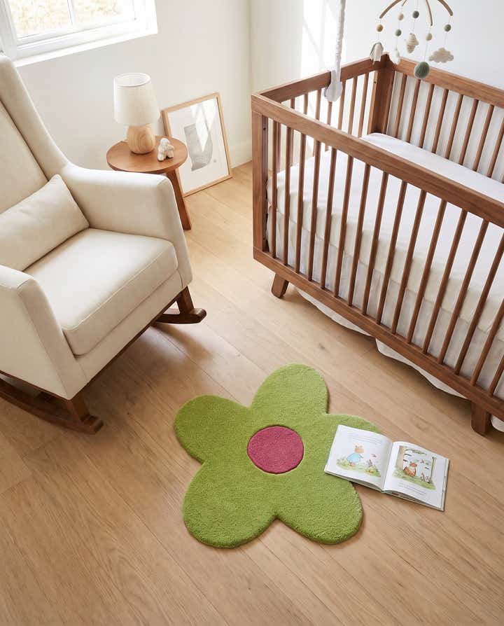 2' 2 x 2' 2 Happy Rugs Funky Flower Wool Round