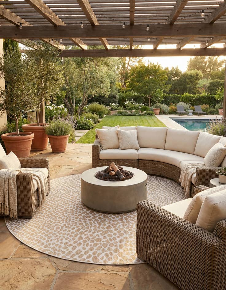 Detail image of 10' 8 x 10' 8 Easy-Clean Jill Zarin Cape Town Indoor / Outdoor Round Rug