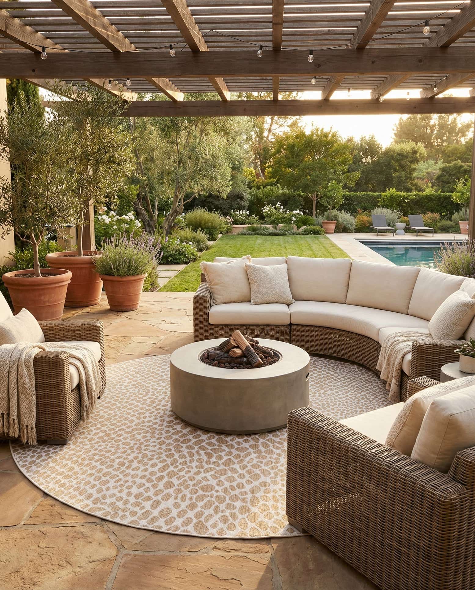 10' 8 x 10' 8 Easy-Clean Jill Zarin Cape Town Indoor / Outdoor Round Rug