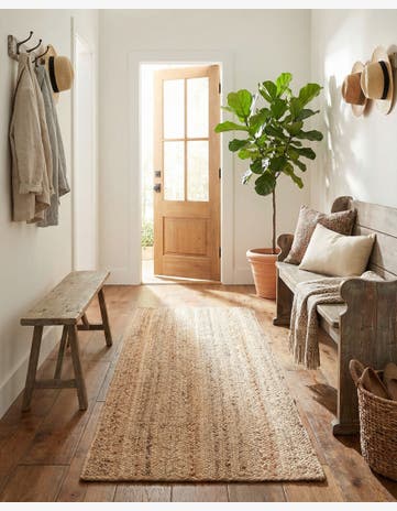 2' x 5' 1 Handmade Braided Jute Runner Rug