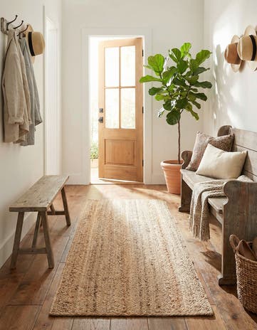 2' x 5' 1 Handmade Braided Jute Runner Rug