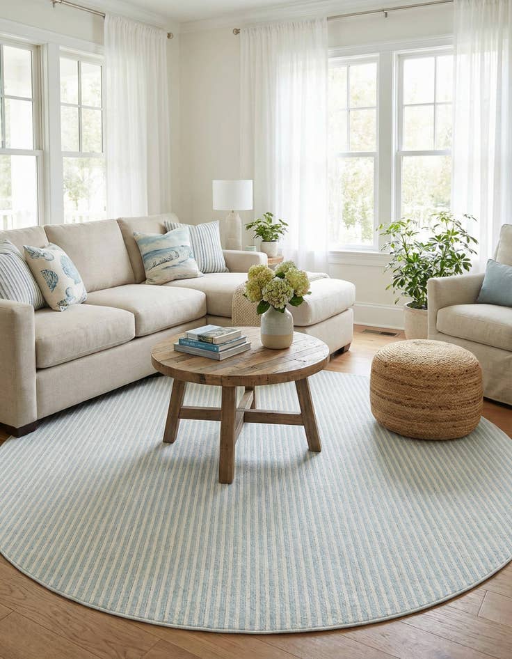 Detail image of 10' x 10'  Washable Sabrina Soto Indoor / Outdoor Round Rug