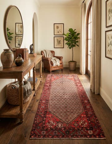 4' 4 x 8' 8 Hand Knotted Ultra Vintage Persian Wool Runner Rug