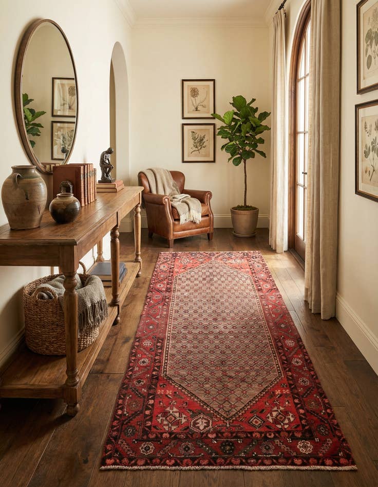 Detail image of 4' 4 x 8' 8  Hand Knotted Ultra Vintage Persian Wool Runner Rug