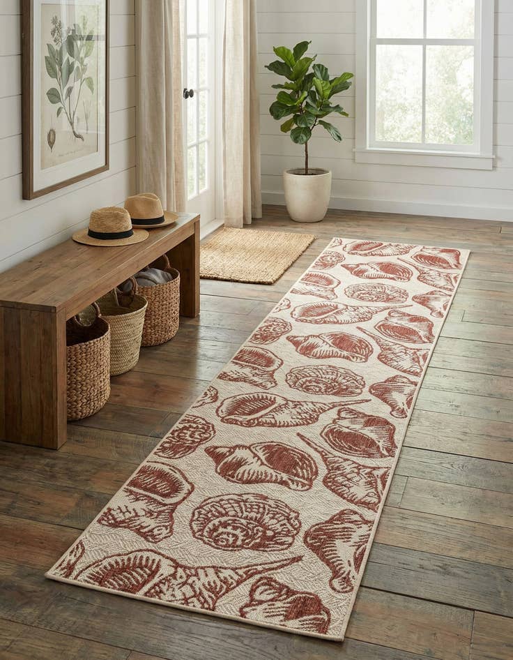 Detail image of  2' 7 x 12'  Washable Coastal Indoor / Outdoor Runner Rug