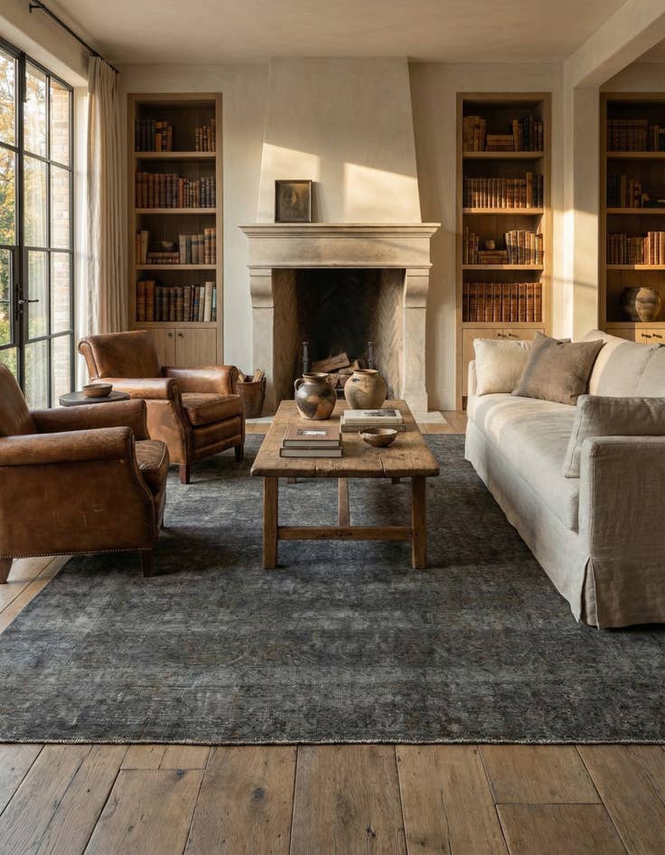 Detail image of 6' 6 x 9' 8  Hand Knotted Ultra Vintage Persian Wool Rug