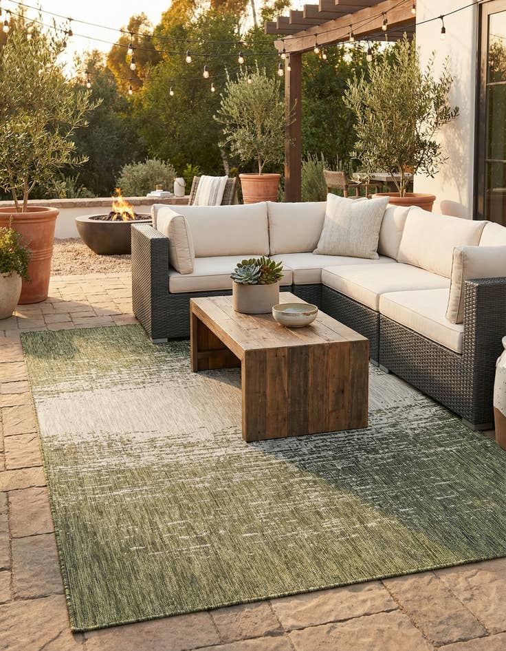 Detail image of 6' x 9'  Washable Modern Indoor / Outdoor Rug