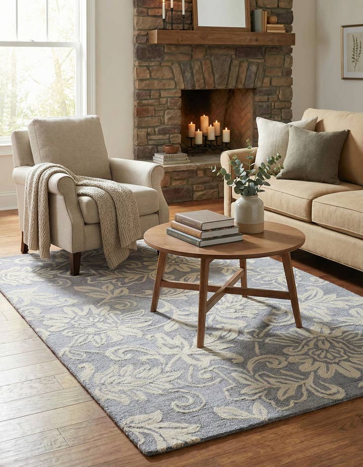 Detail image of 5' x 8' Agra Wool Rug