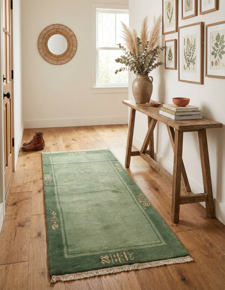 Detail image of  2' 4 x 4' 7  Hand Knotted Nepal Wool Runner Rug