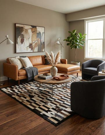 5' 3 x 8' 1 Cowhide - Patchwork Rug