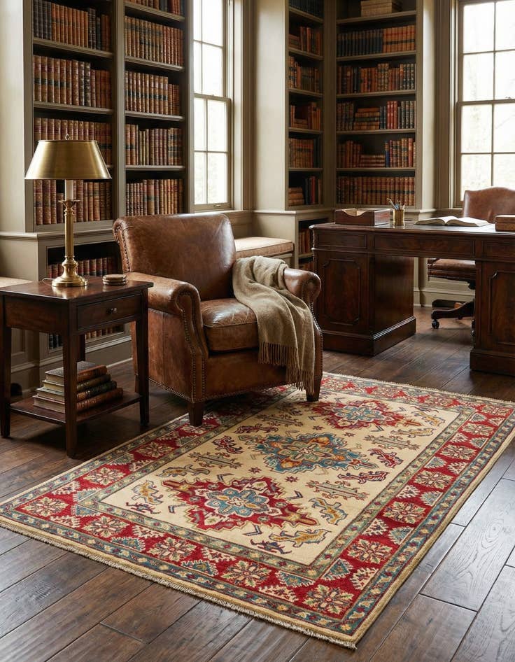 Detail image of  3' 10 x 5' 10  Hand Knotted Kazak Rug