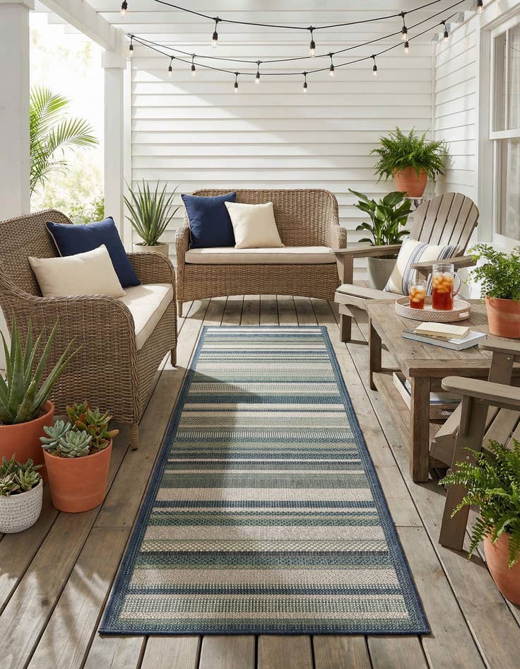 Detail image of 2' x 6'  Washable Baja Indoor / Outdoor Runner Rug