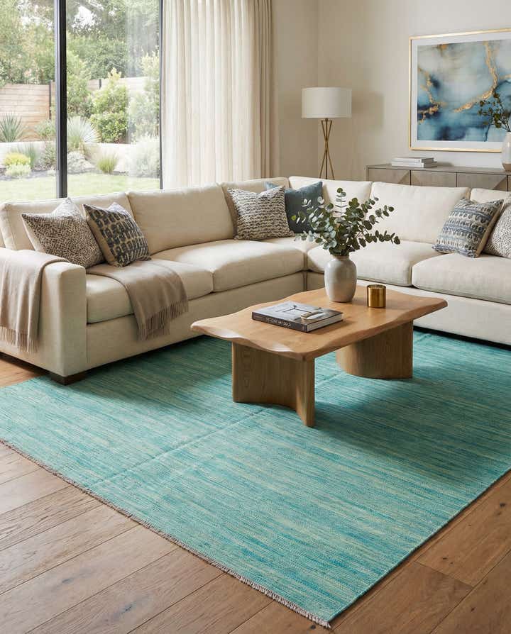 5' 7 x 8' Hand Woven Kilim Modern Wool Rug