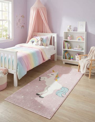 2' 2 x 3' 11 Unicorn Whimsy Kids Runner Rug