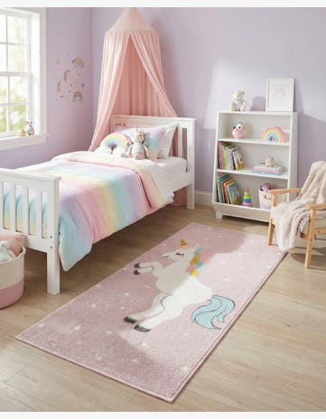 2' 2 x 3' 11 Unicorn Whimsy Kids Runner Rug