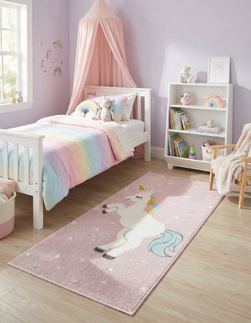 2' 2 x 3' 11 Unicorn Whimsy Kids Runner Rug
