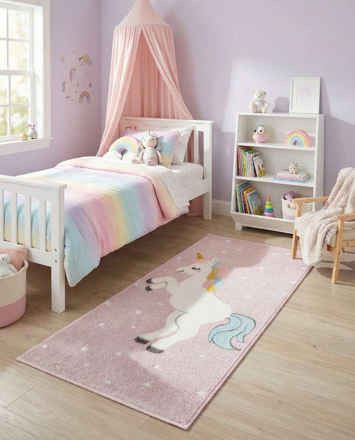 2' 2 x 3' 11 Unicorn Whimsy Kids Runner Rug