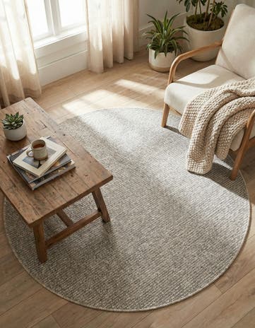 4' x 4' Easy-Clean Solid Indoor / Outdoor Round Rug