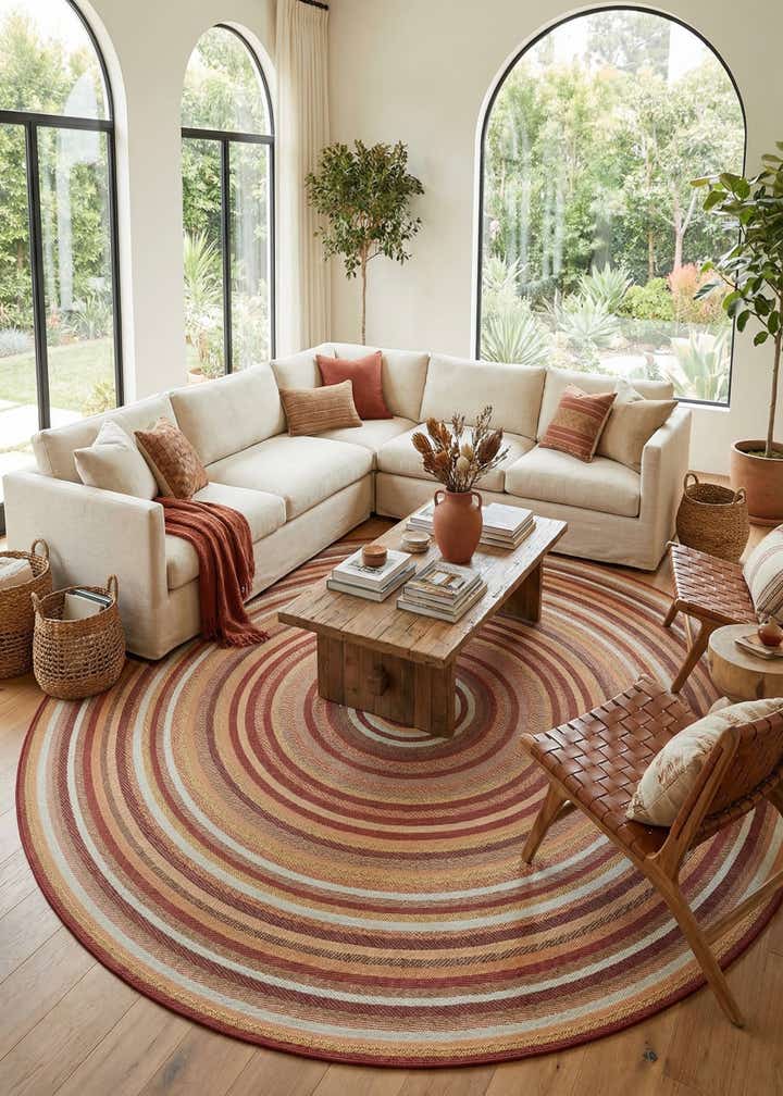 12' x 12' Easy-Clean Baja Indoor / Outdoor Round Rug