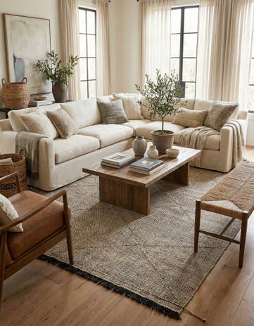 8' 8 x 9' 3 Hand Knotted Moroccan Wool Square Rug
