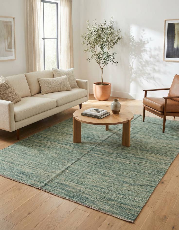 Detail image of 4' 9 x 6' 5  Hand Woven Kilim Modern Wool Rug