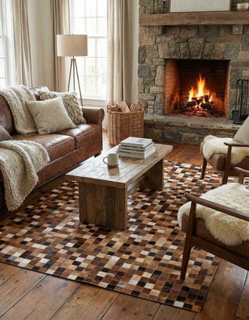 4' x 6' Cowhide Stocks Rug