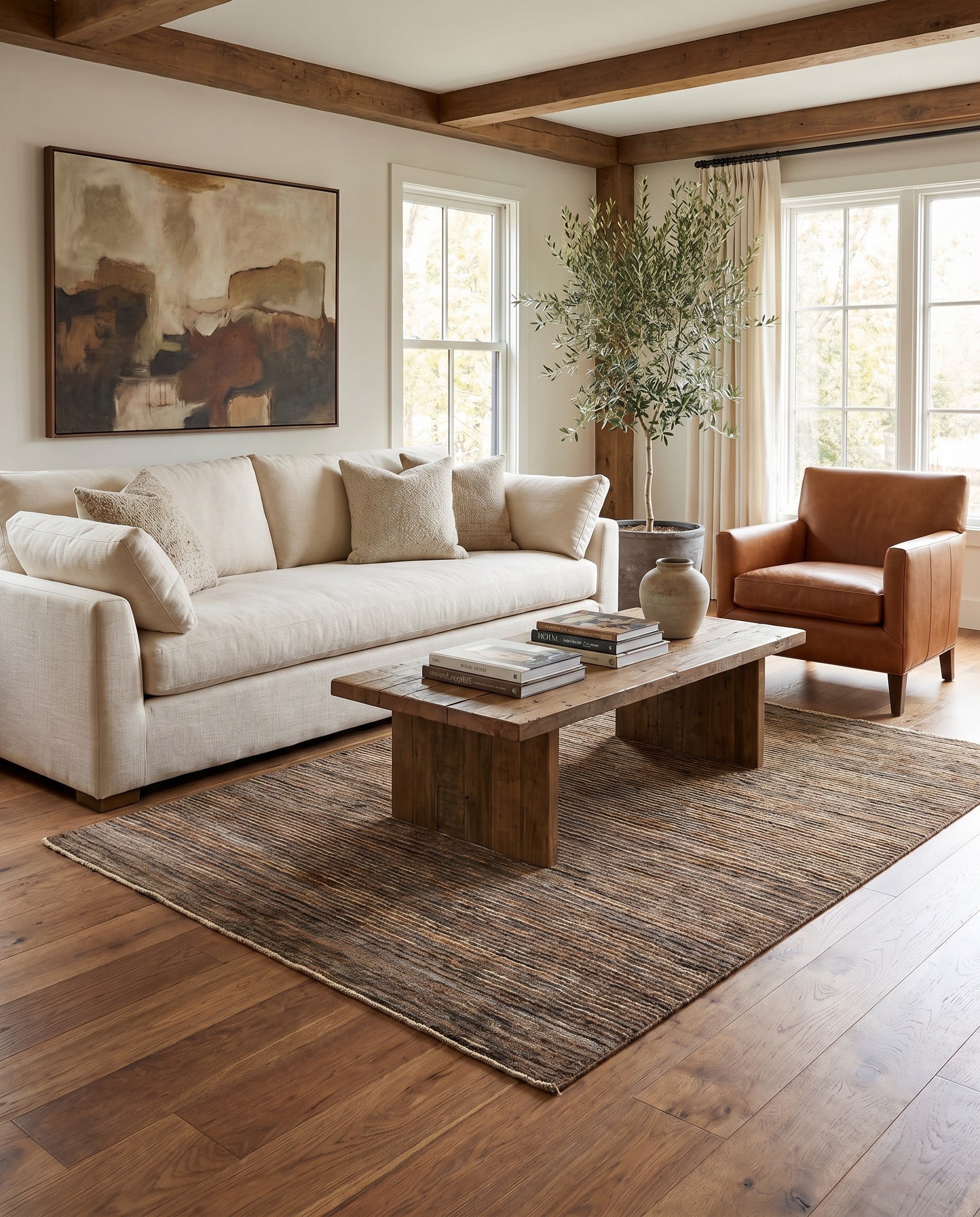 4' 10 x 6' 9 Hand Knotted Modern Ziegler Rug