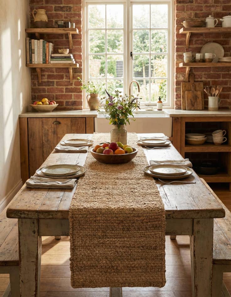 Detail image of  1' 2 x 8' Chunky Jute Table Runner Rug