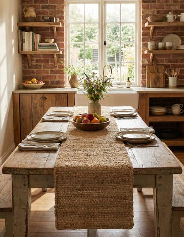Natural Chunky Jute Table Runner Rug