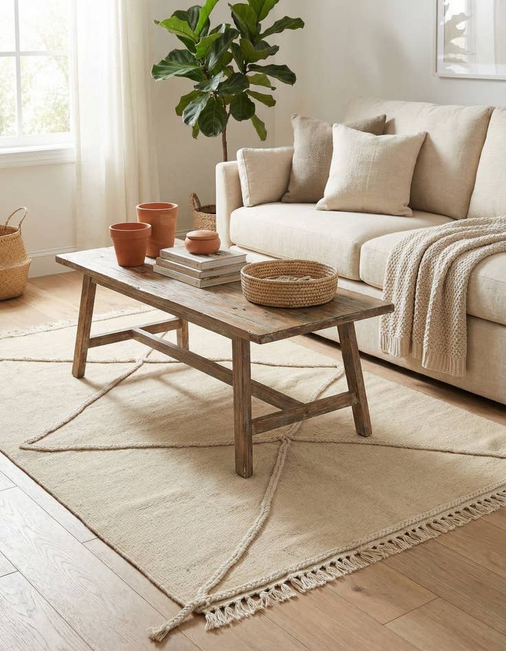 Detail image of 3' 4 x 5'  Hand Knotted Moroccan Wool Rug