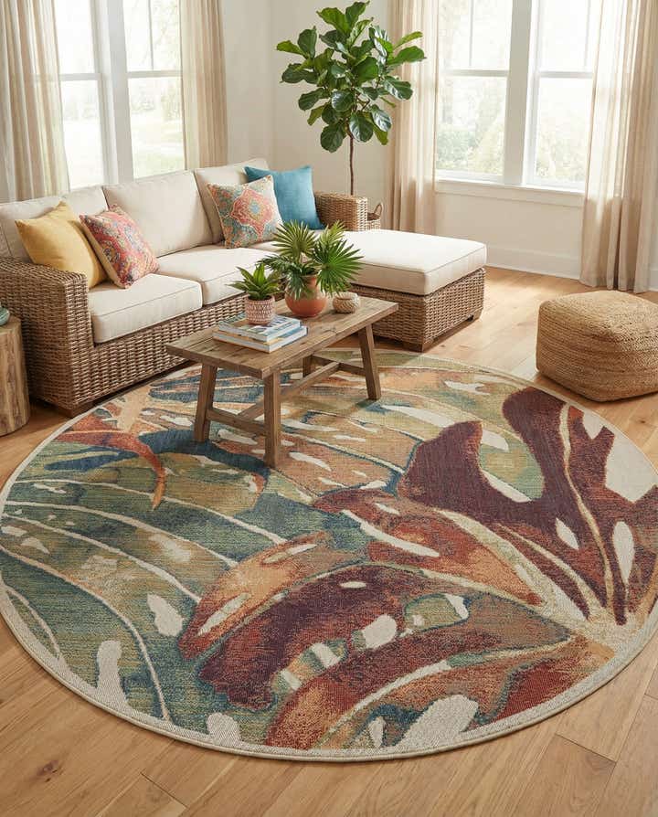 10' x 10' Easy-Clean Baja Indoor / Outdoor Round Rug