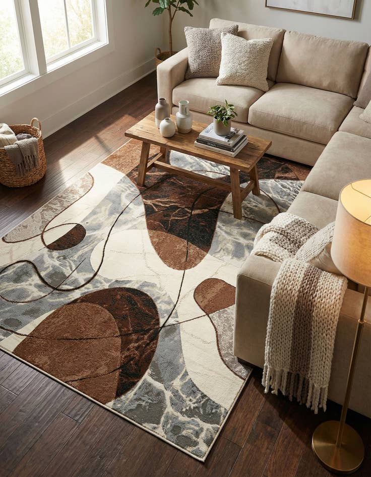 Detail image of 5' x 7'  Washable Modern Indoor / Outdoor Rug