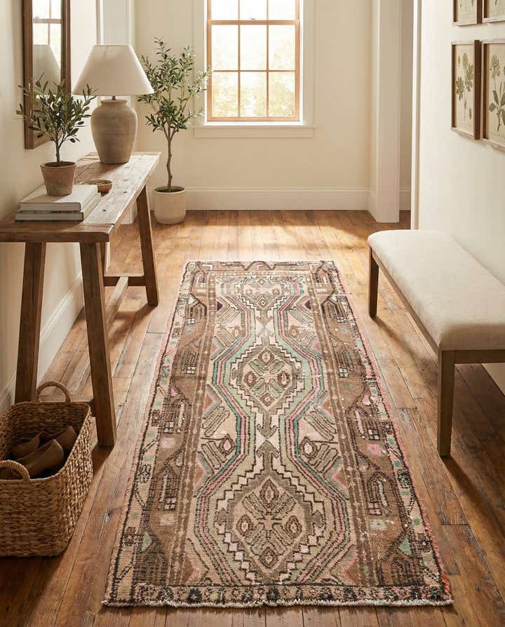 2' 4 x 5' 1 Hand Knotted Ultra Vintage Persian Wool Runner Rug