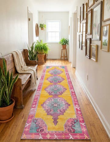 2' 6 x 12' Washable Timeless Runner Rug
