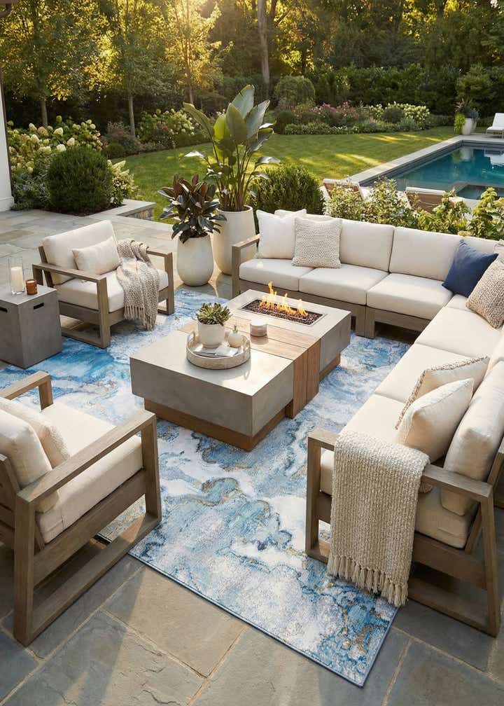 10' x 14' Easy-Clean Modern Indoor / Outdoor Rug