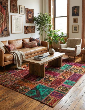 5' 8 x 7' 8 Hand Knotted Ultra Vintage Persian Wool Rug