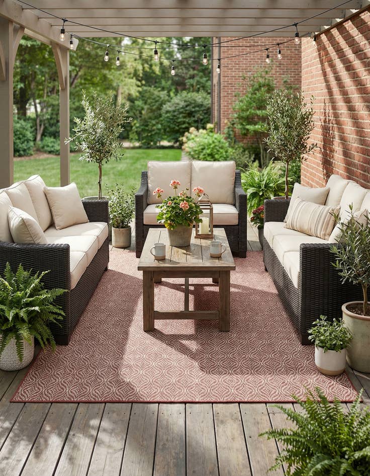 Detail image of  7' x 10'  Washable Lattice Indoor / Outdoor Rug