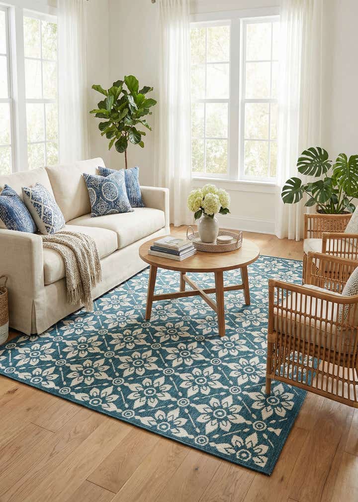 5' x 8' Easy-Clean Trellis Indoor / Outdoor Rug