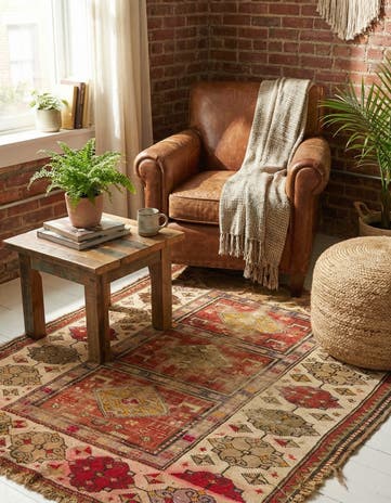 3' 9 x 4' 9 Hand Knotted Shiraz Persian Wool Rug