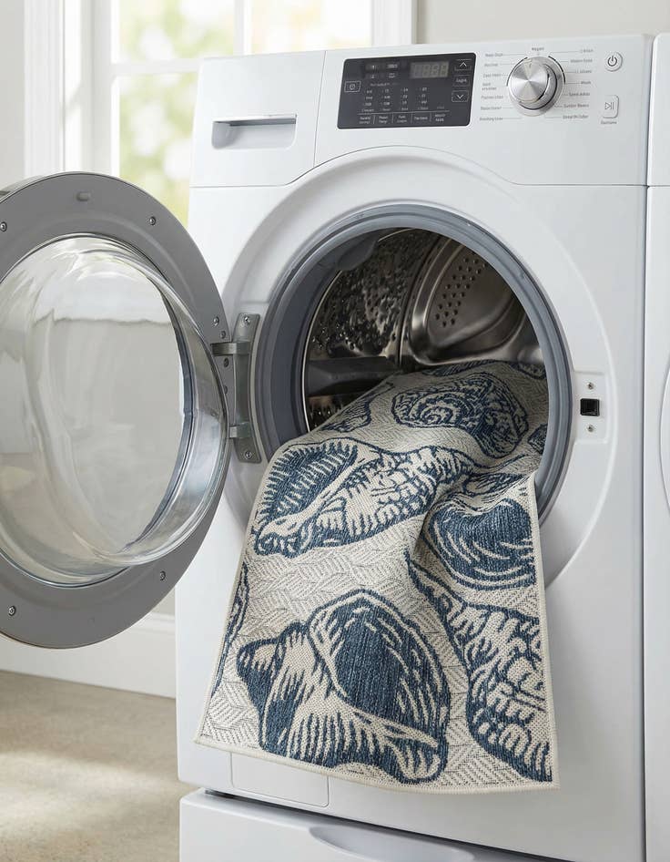 Detail image of 2' x 6'  Washable Coastal Indoor / Outdoor Runner Rug