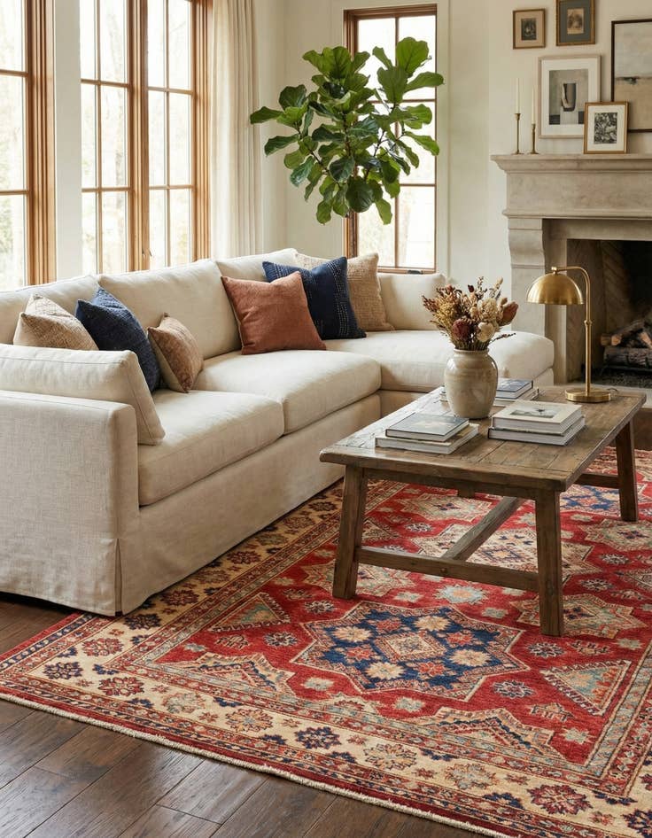 Detail image of 5' 7 x 7' 11  Hand Knotted Kazak Oriental Rug