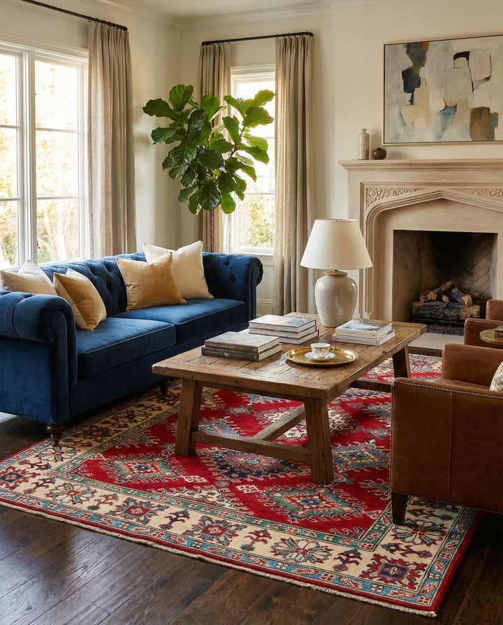 5' x 7' 1 Hand Knotted Kazak Rug