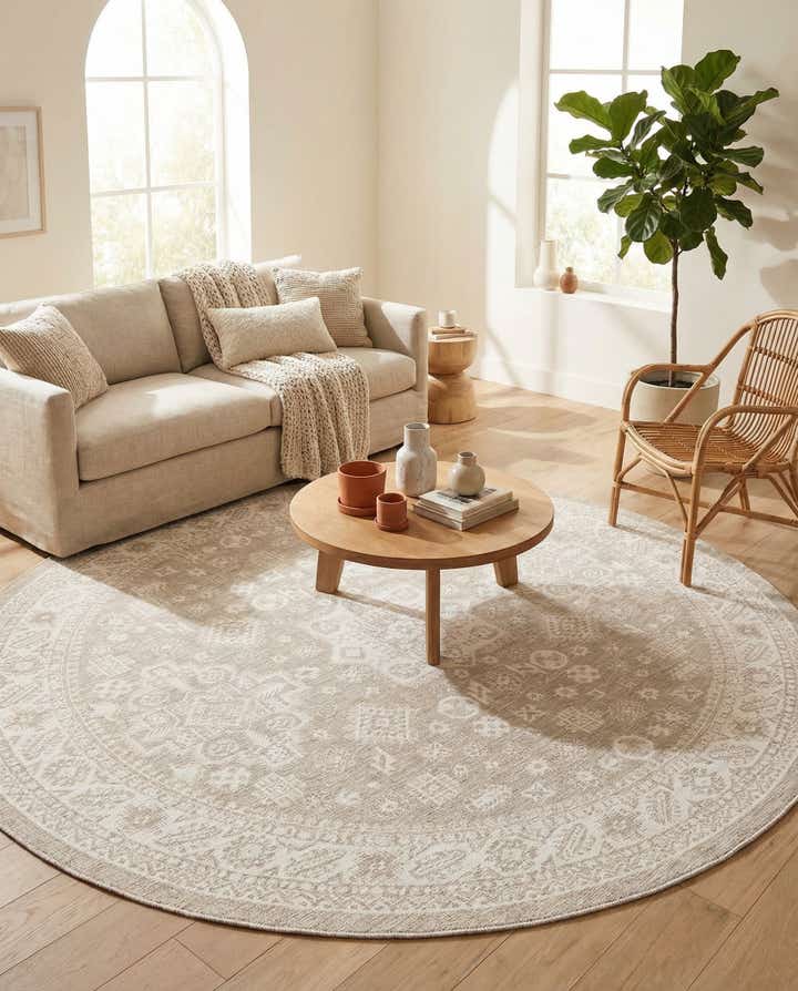 305cm x 305cm Leicht zu reinigen Aztec Innen- / Aussenbereich Rund Teppich