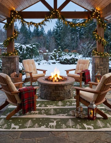 9' x 12' Easy-Clean Holiday Indoor / Outdoor Rug