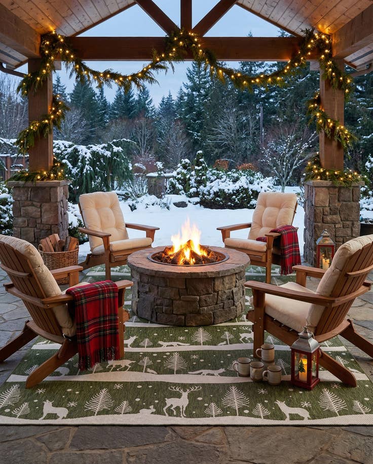 Detail image of 9' x 12' Easy-Clean Holiday Indoor / Outdoor Rug