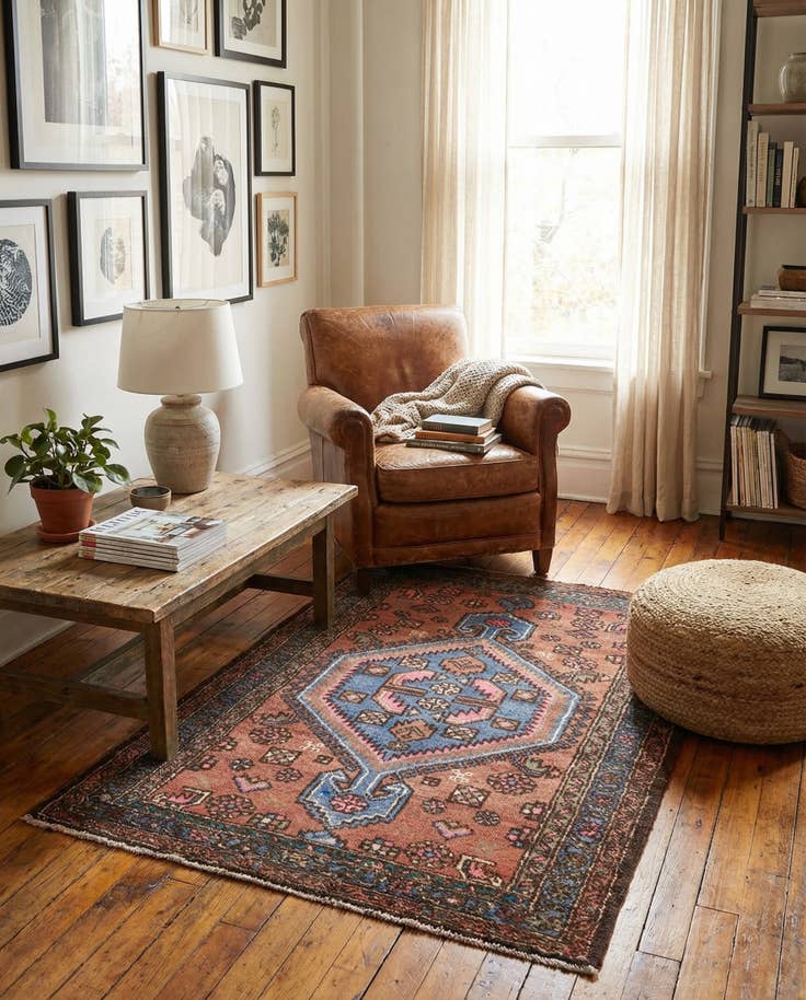 Detail image of 3' x 4' 7 Hand Knotted Ultra Vintage Persian Wool Rug