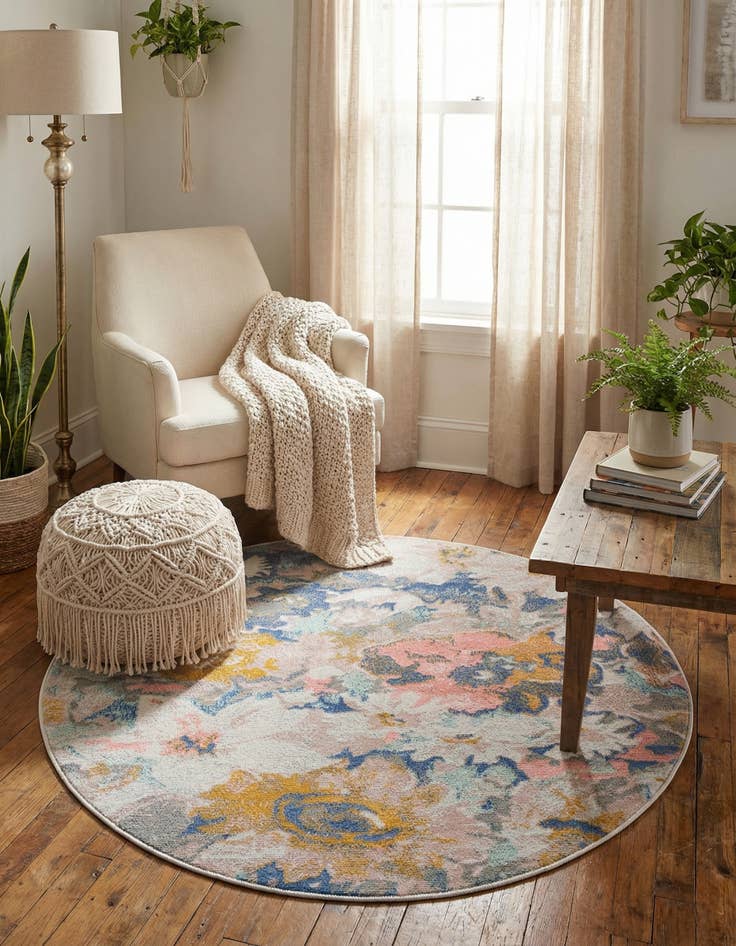 Detail image of  3' 3 x 3' 3 Lotus Round Rug