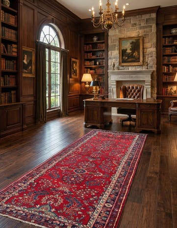 3' 10 x 13' 8 Hand Knotted Darjazin Persian Wool Runner Rug
