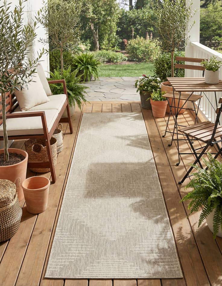 Detail image of 2' 7 x 12'  Washable Modern Indoor / Outdoor Runner Rug